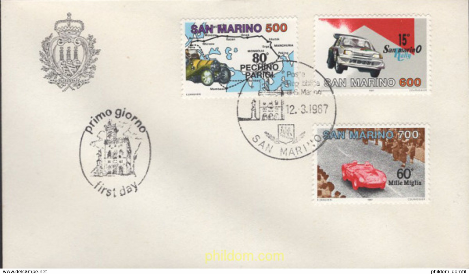 377047 MNH SAN MARINO 1987 GRANDES COMPETICIONES AUTOMOVILISTICAS - Used Stamps