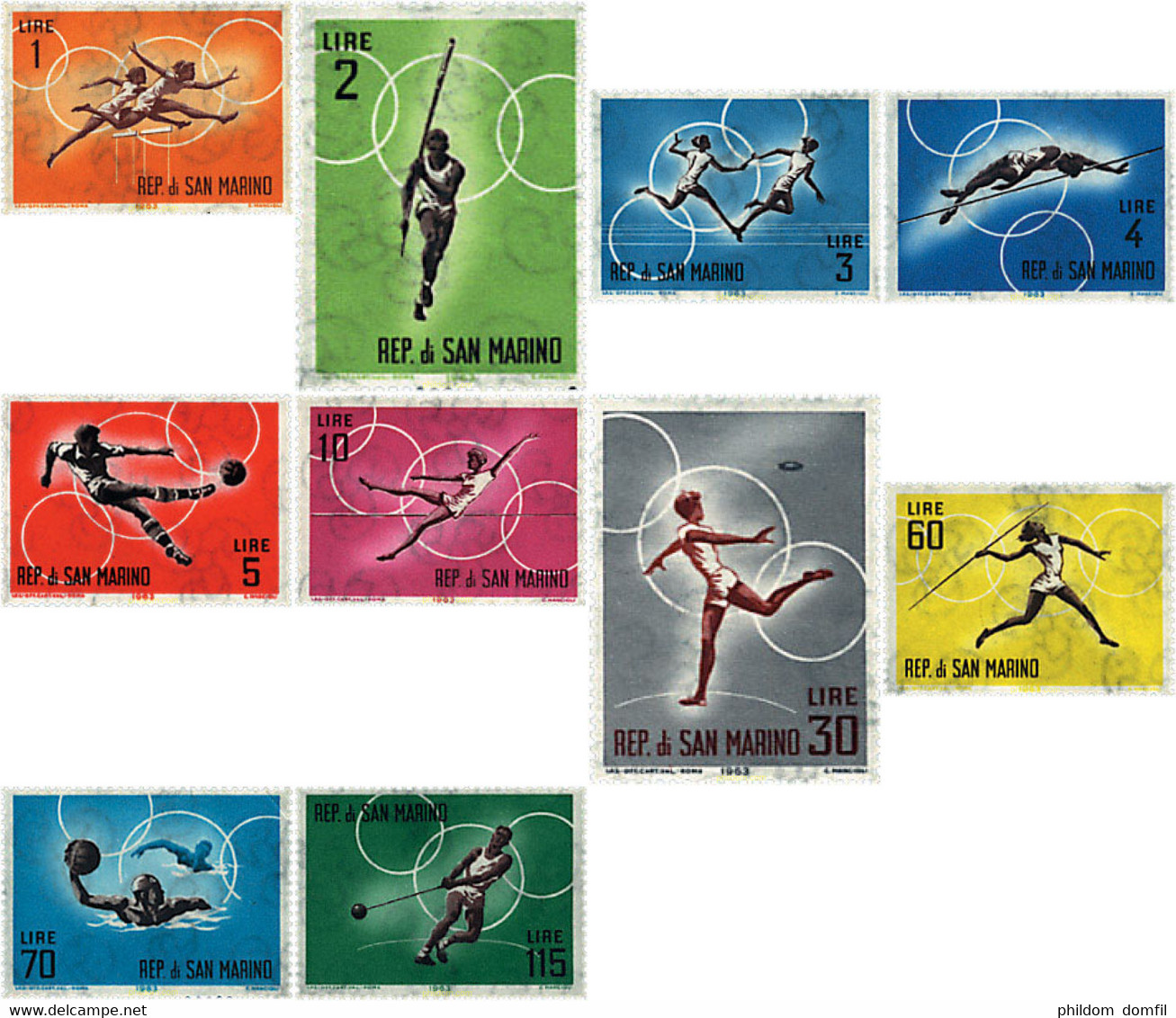 70047 MNH SAN MARINO 1963 18 JUEGOS OLIMPICOS VERANO TOKIO 1964 - Used Stamps