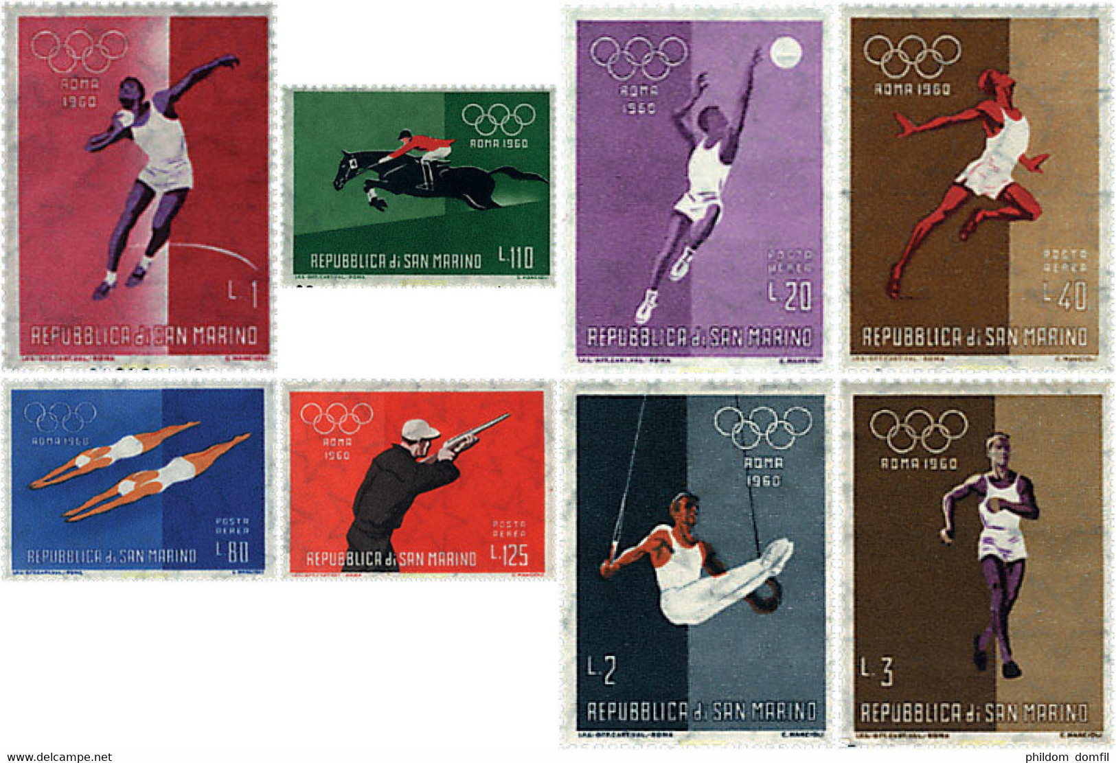 229587 MNH SAN MARINO 1960 17 JUEGOS OLIMPICOS VERANO ROMA 1960 - Oblitérés