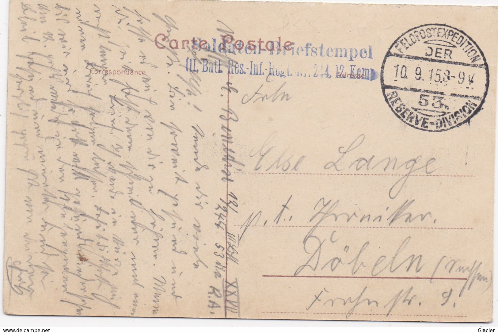 Bixschoote - Langemark-Poelkapelle - Pilkenstraat - Feldpost 1915 - Langemark-Poelkapelle