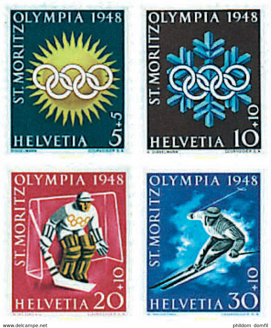 71702 MNH SUIZA 1948 5 JUEGOS OLIMPICOS INVIERNO SAN MORITZ 1948 - Hiver 1948: St-Moritz