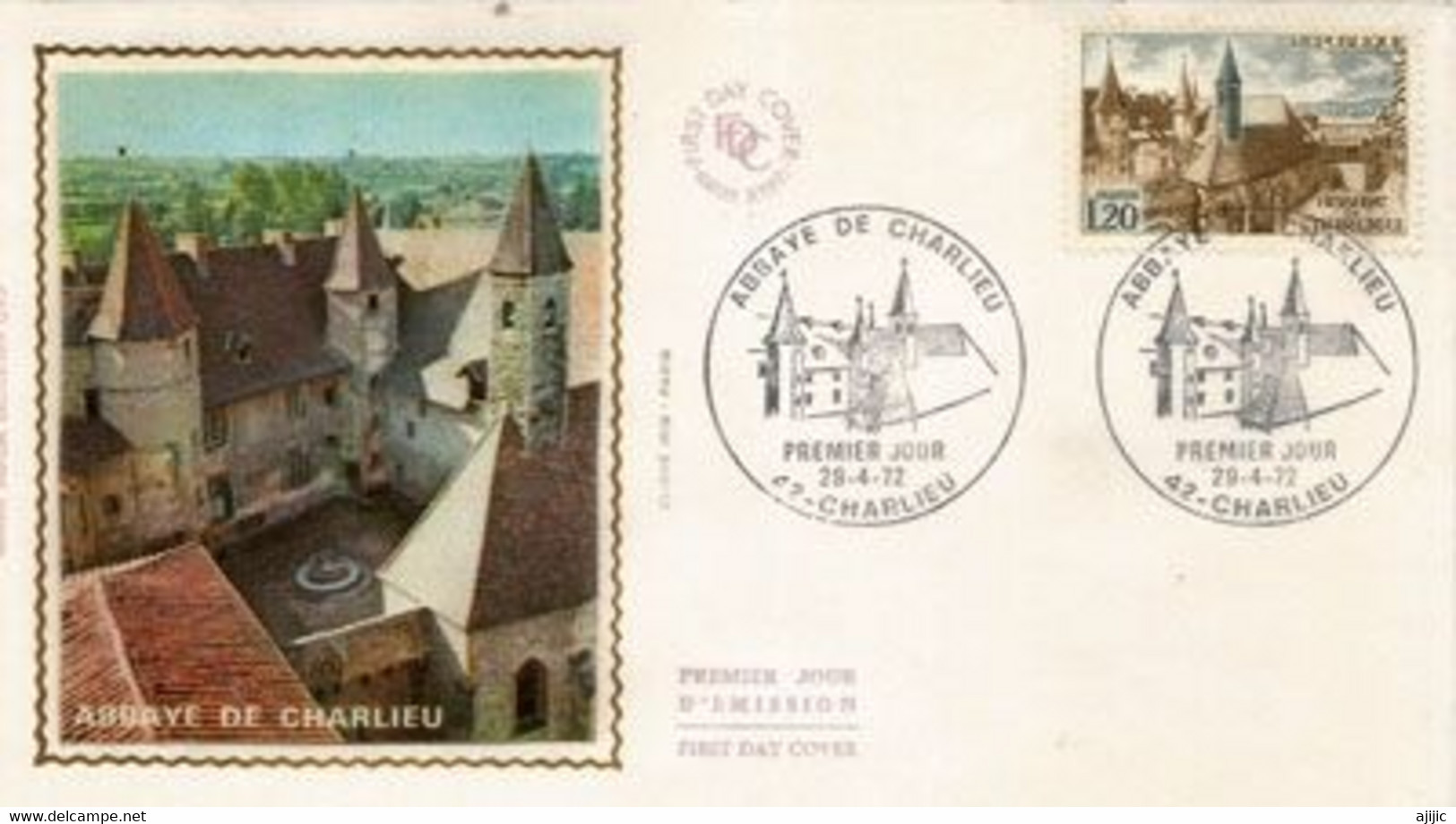 FRANCE. L'abbaye Saint-Fortuné De Charlieu (Loire)    FDC 1972 Charlieu Loire - Abbayes & Monastères