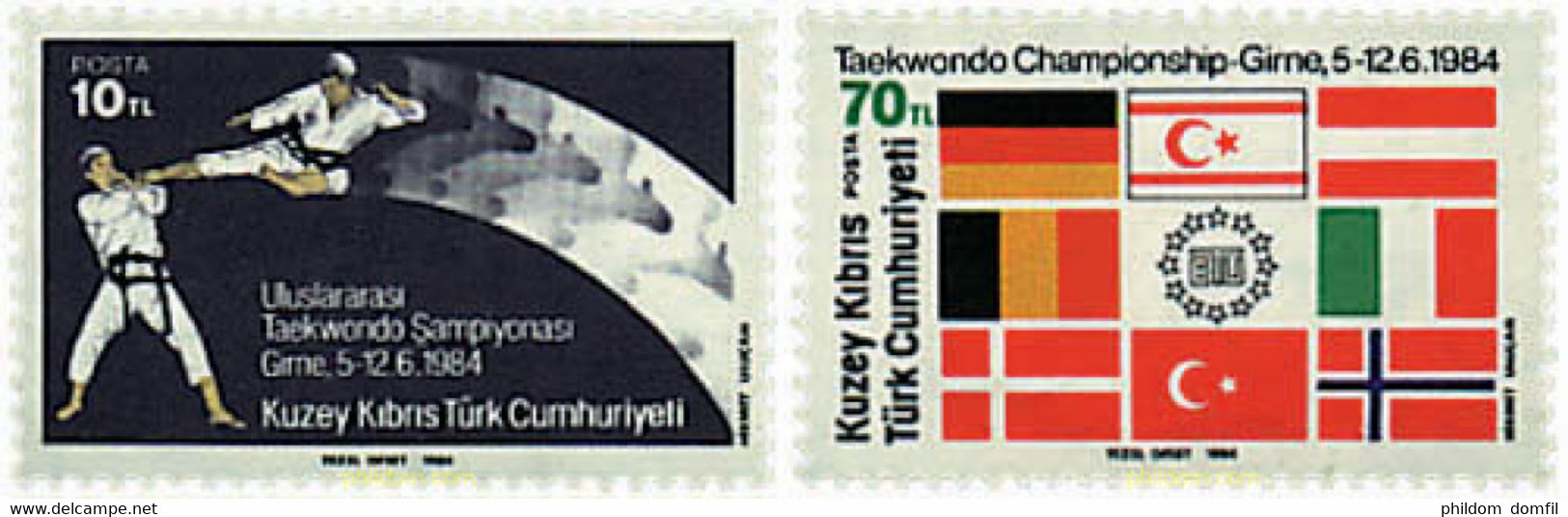 51436 MNH CHIPRE. Administración Turca 1984 CAMPEONATOS DE EUROPA DE TAEKWONDO - Sin Clasificación