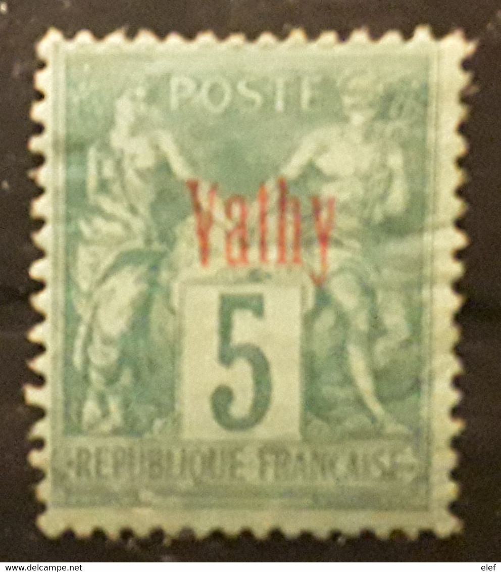 VATHY 1893, Type SAGE Surchargé Yvert No 1, 5 C Vert Neuf * MH ,  TB - Neufs