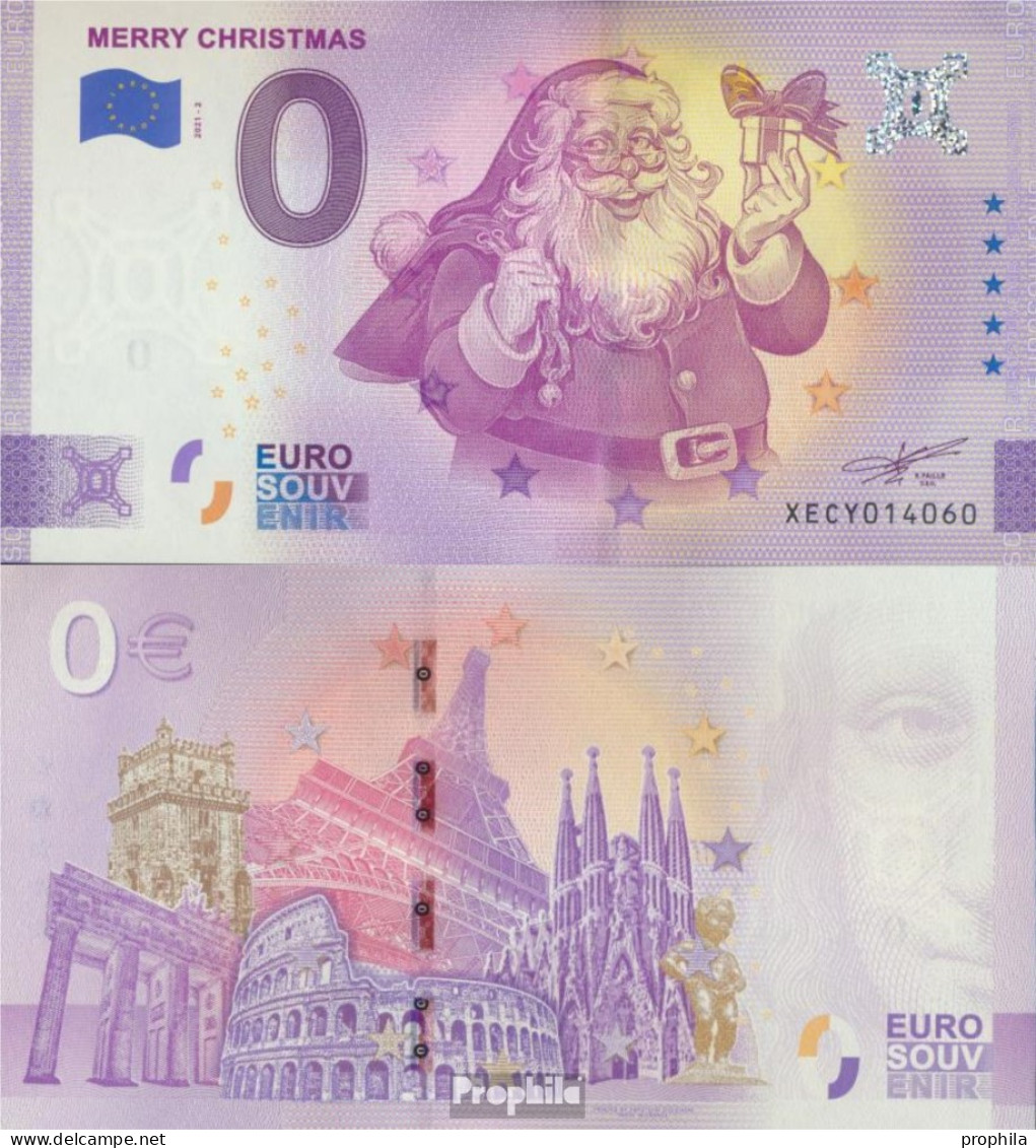 Alle Welt Souvenirschein Merry Christmas Bankfrisch 2020 0 Euro Merry Christmas - Lots & Kiloware - Banknotes