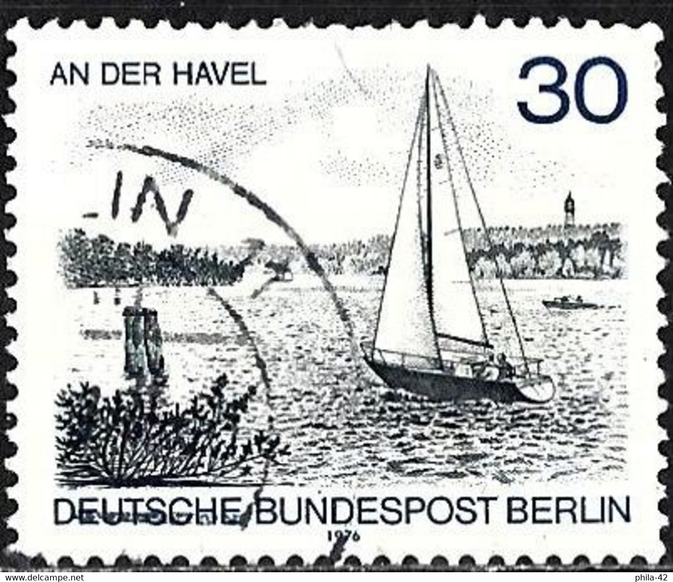 Germany (Berlin) 1976 - Mi 529 - YT 492 ( Sailboat On The River Havel ) - Gebraucht