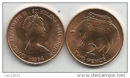 Saint Helena And Ascension 2 Pence 1984. High Grade - Sainte-Hélène