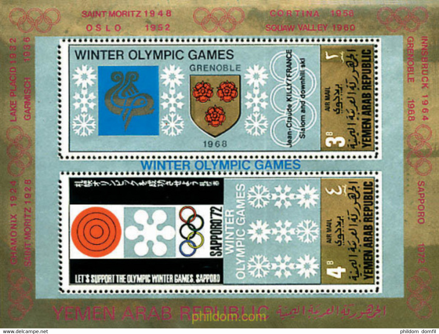 72526 MNH YEMEN. República árabe 1968 JUEGOS OLIMPICOS DE INVIERNO - Winter 1924: Chamonix