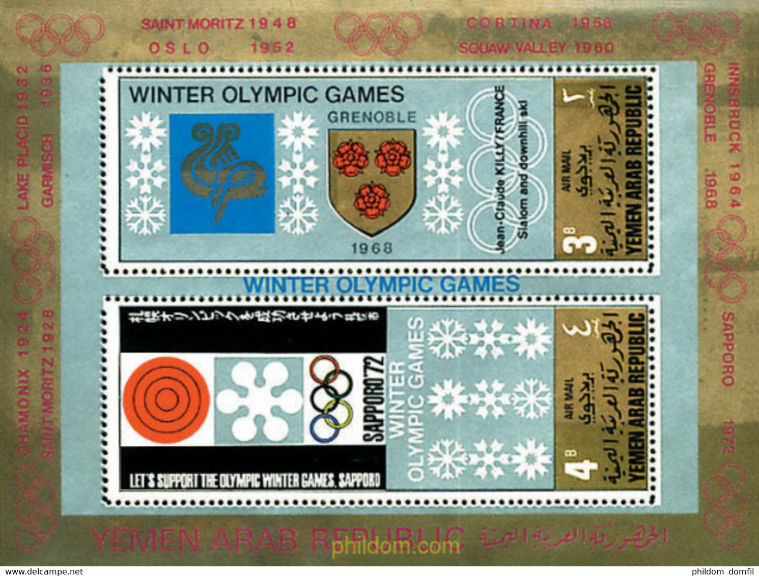 72526 MNH YEMEN. República árabe 1968 JUEGOS OLIMPICOS DE INVIERNO - Inverno1932: Lake Placid