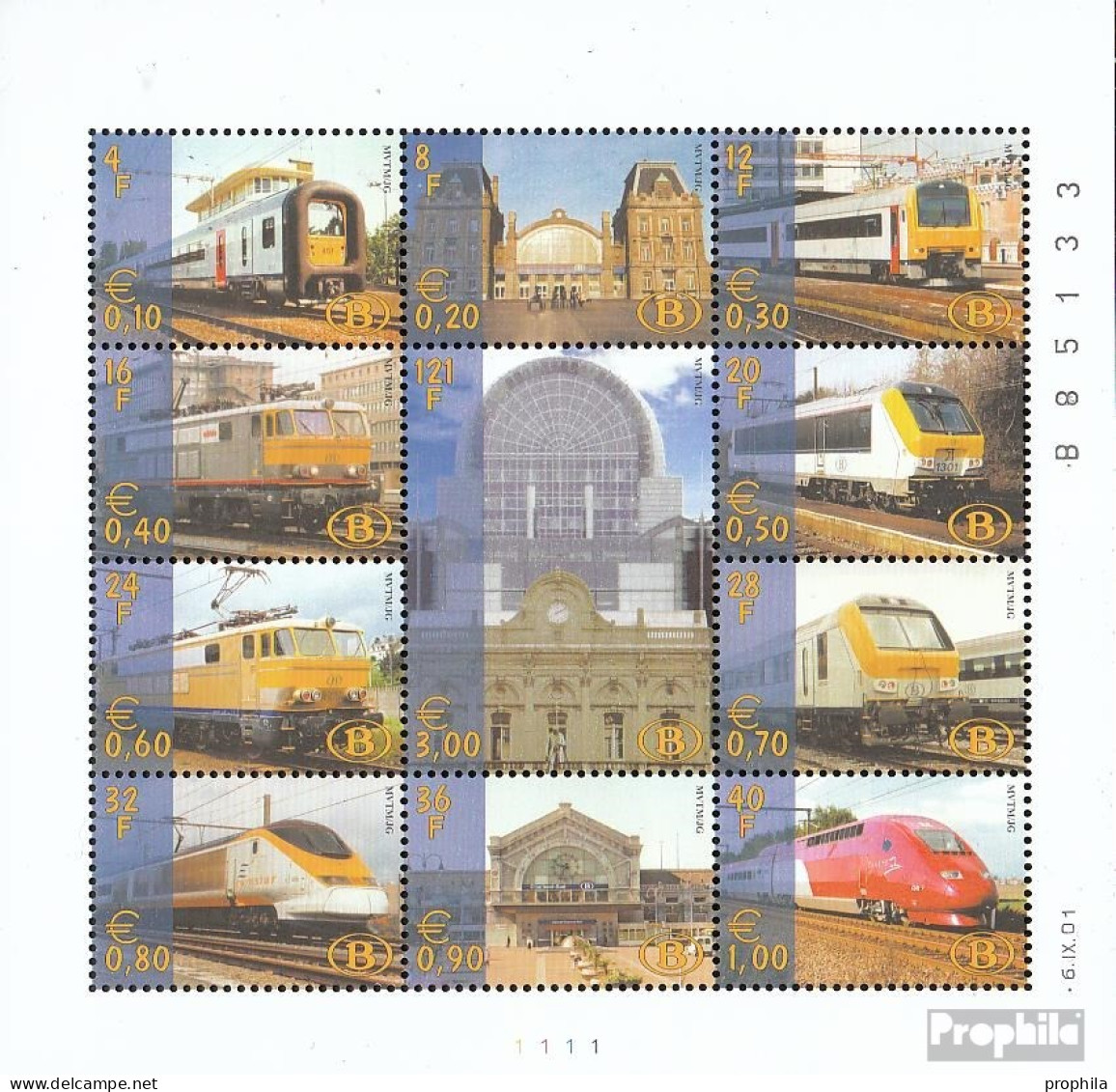 Belgien E Kleinbogen1/2001 (kompl.Ausg.) Postfrisch 2001 Eisenbahnmarke Privatausgabe - 1996-2013 Vignettes [TRV]
