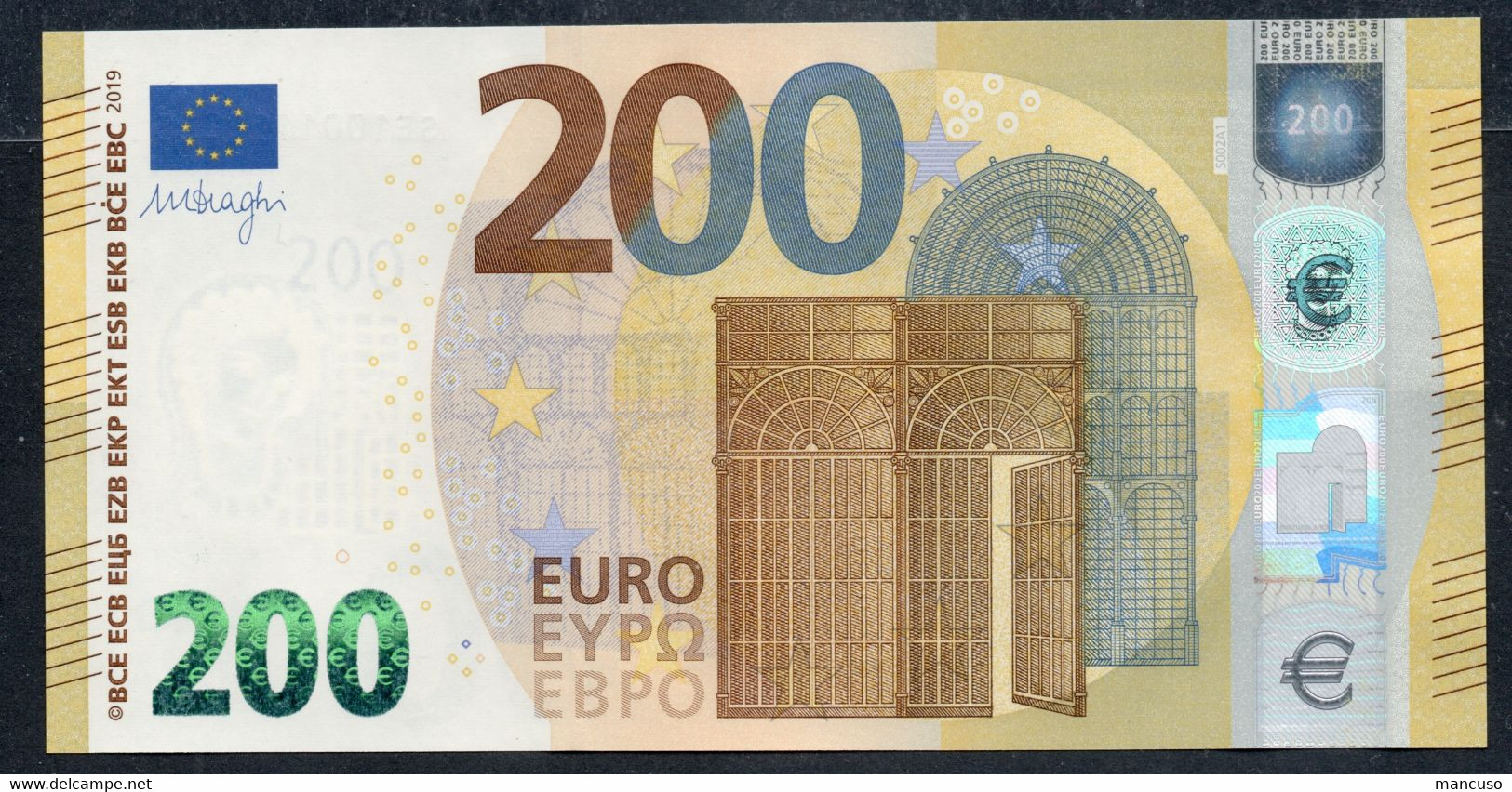 ITALIA € 200 SE S002 A1  "00"  DRAGHI   UNC - 200 Euro