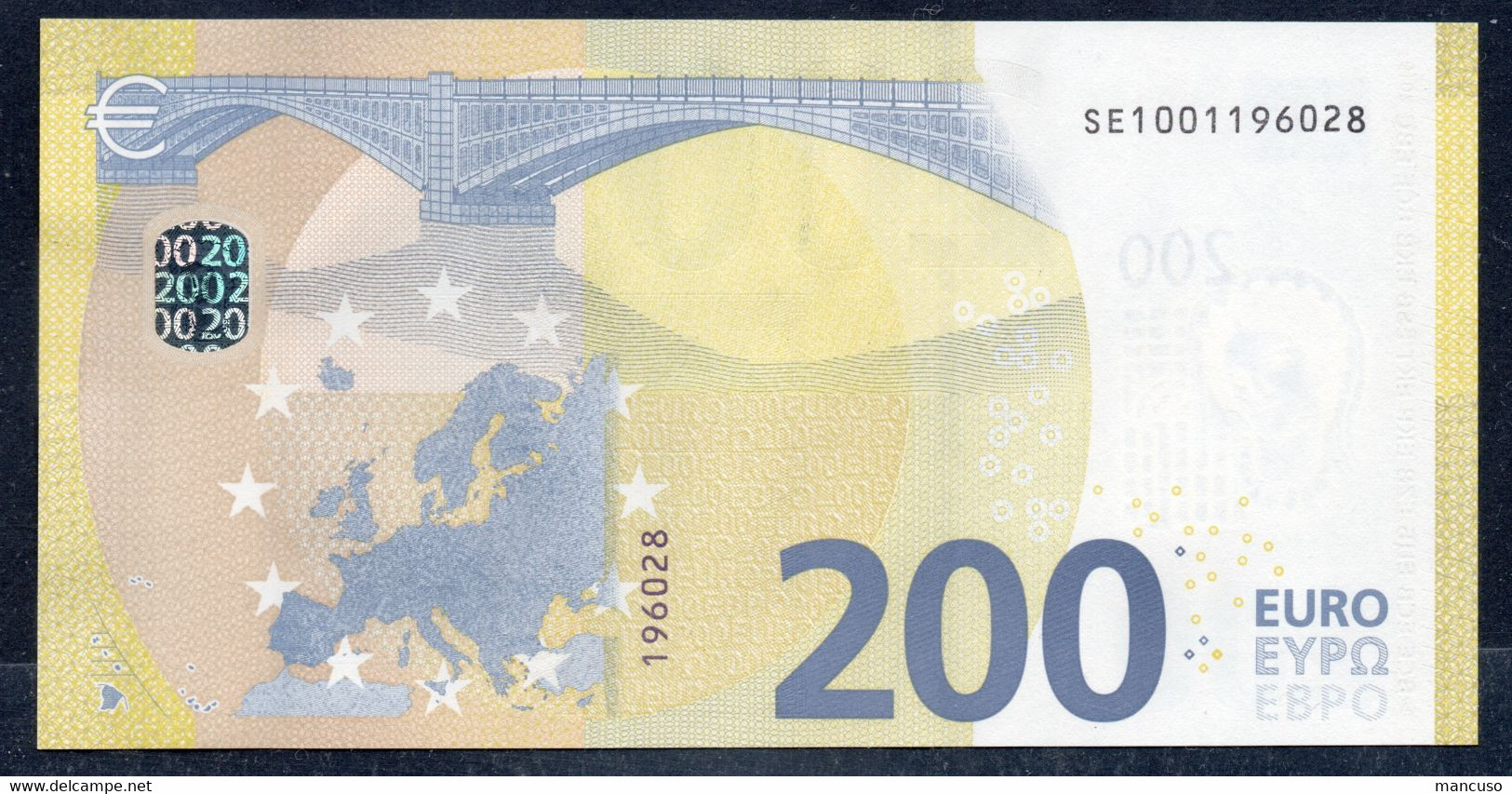 ITALIA € 200 SE S002 A1  "00"  DRAGHI   UNC - 200 Euro