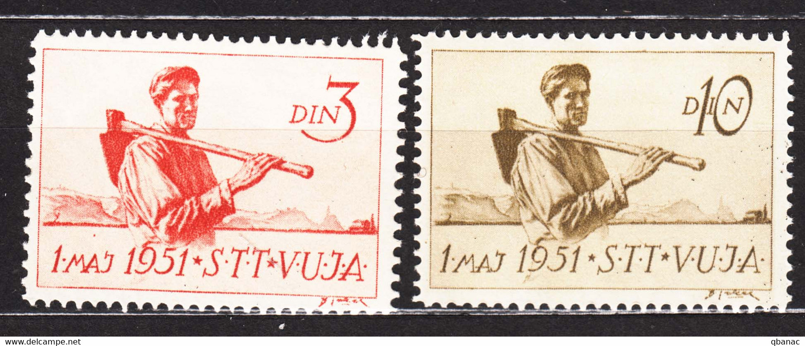 Italy Yugoslavia Trieste Zone B, 1951 Mi#50-51, Sassone#37-38 Mint Never Hinged - Mint/hinged