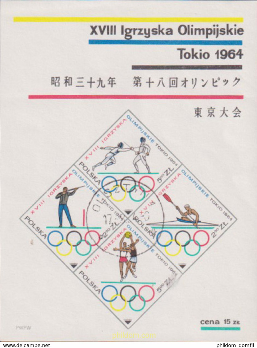 615122 USED POLONIA 1964 18 JUEGOS OLIMPICOS VERANO TOKIO 1964 - Non Classificati