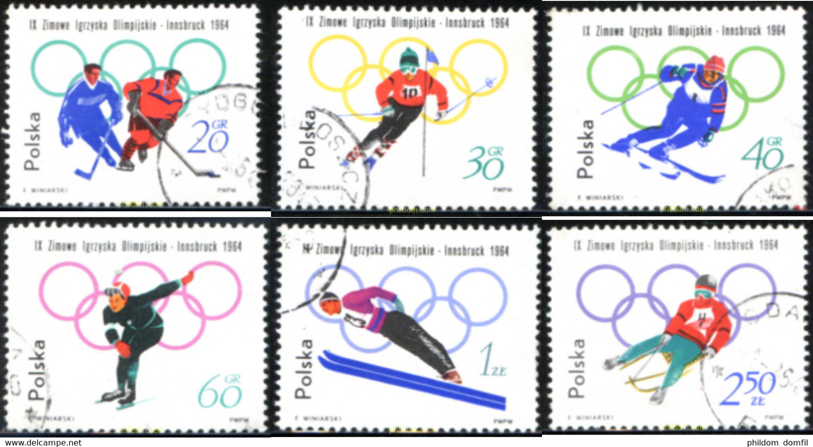 230834 MNH POLONIA 1964 9 JUEGOS OLIMPICOS DE INVIERNO. INNSBRUCK 1964 - Ohne Zuordnung