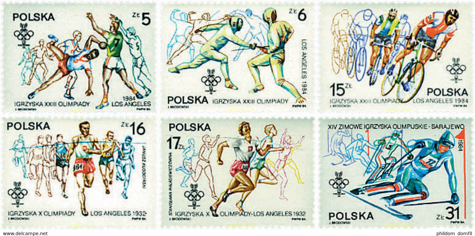 72890 MNH POLONIA 1984 23 JUEGOS OLIMPICOS VERANO LOS ANGELES 1984 - 14 JUEGOS OLIMPICOS INVIERNO. SARAJEVO 1984 - Ete 1932: Los Angeles