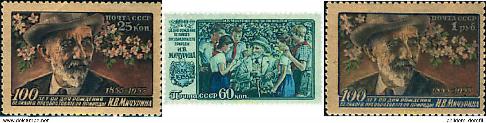 632991 HINGED UNION SOVIETICA 1956 CENTENARIO DEL NACIMIENTO DE MITSCHURIN - Collections