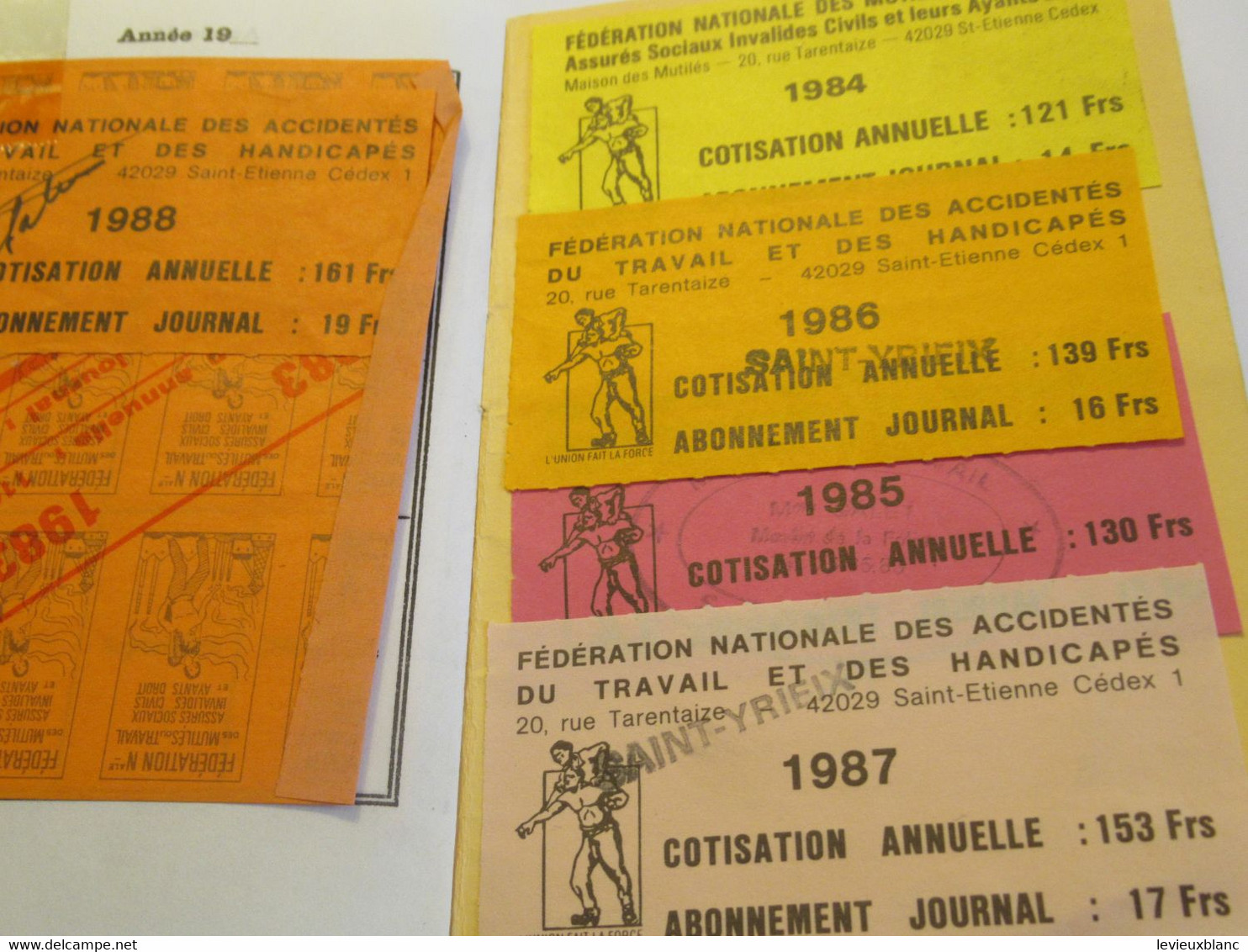 Carnet D'Adhérent/ Fédération Nationale Des Mutilés Du Travail//BONNEAU/ St YRIEIX/avec Coupons/1979-1988         AEC247 - Collections