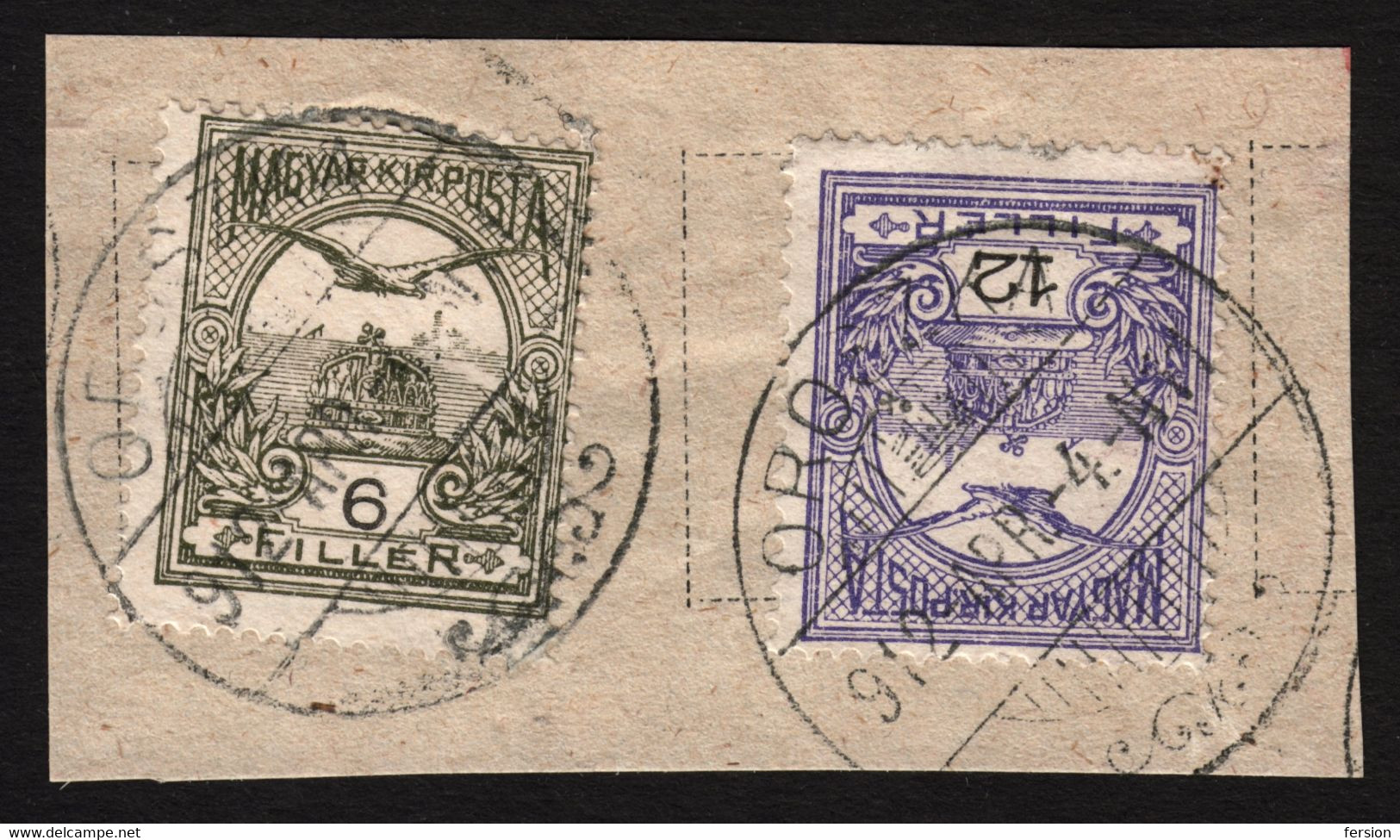 OROSZKA Pohronský Ruskov Postmark TURUL Crown 1912 Hungary SLOVAKIA Czechoslovakia NYITRA County KuK K.u.K 12 + 6 F - ...-1918 Voorfilatelie