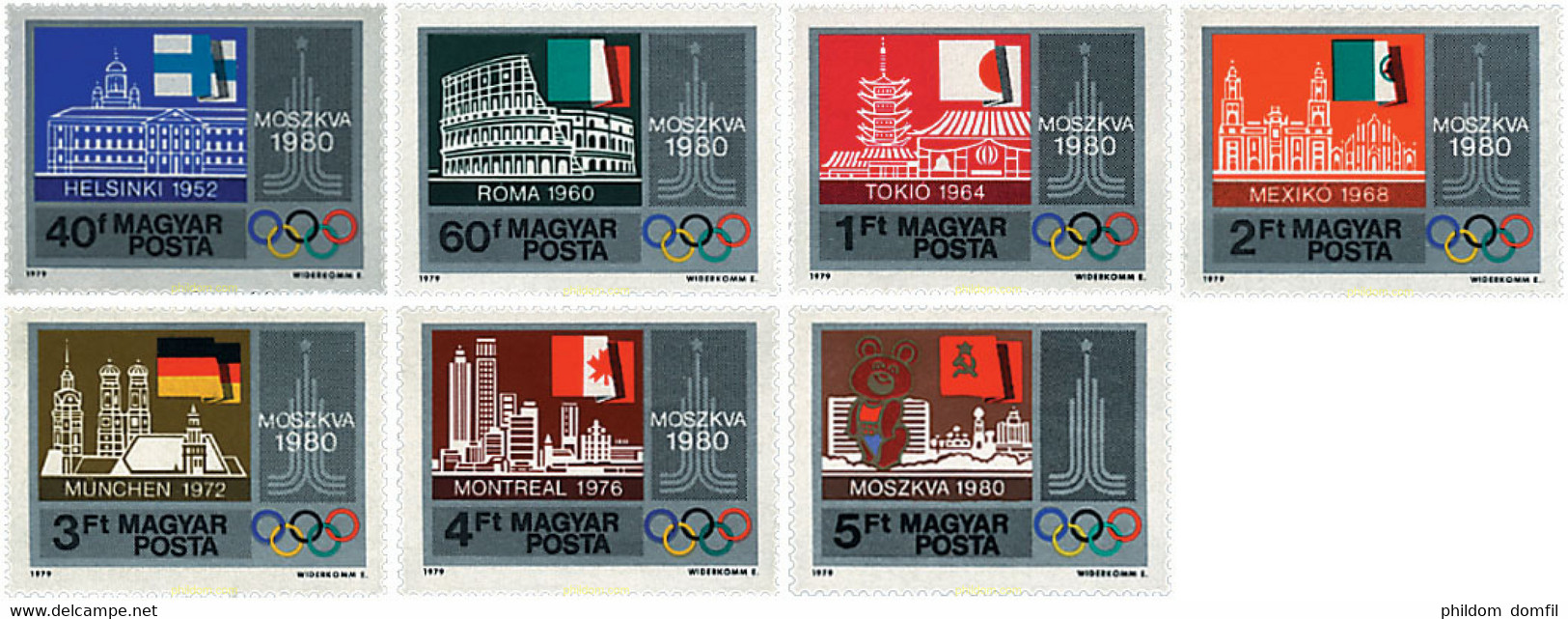 64153 MNH HUNGRIA 1979 22 JUEGOS OLIMPICOS VERANO MOSCU 1980 - Verano 1952: Helsinki