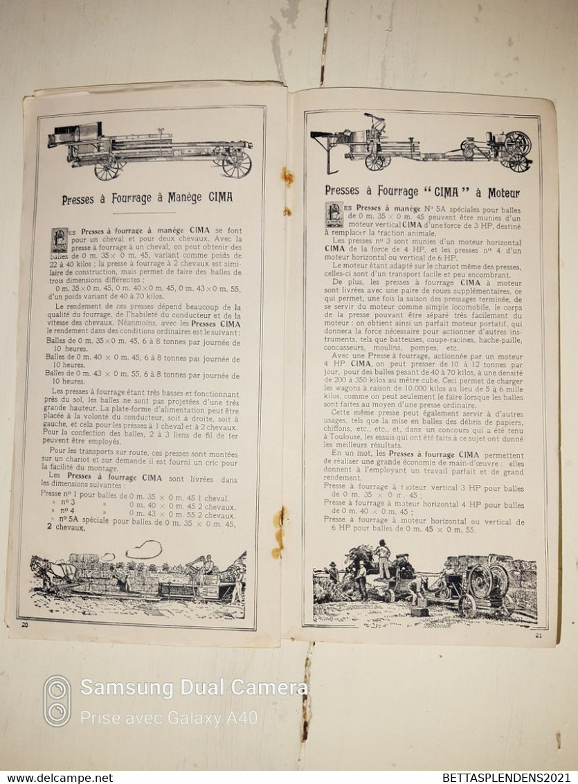 Compagnie Internationale des MACHINES AGRICOLES DE FRANCE marque " PLANO "- Livret de 32 pages avec Illustrations