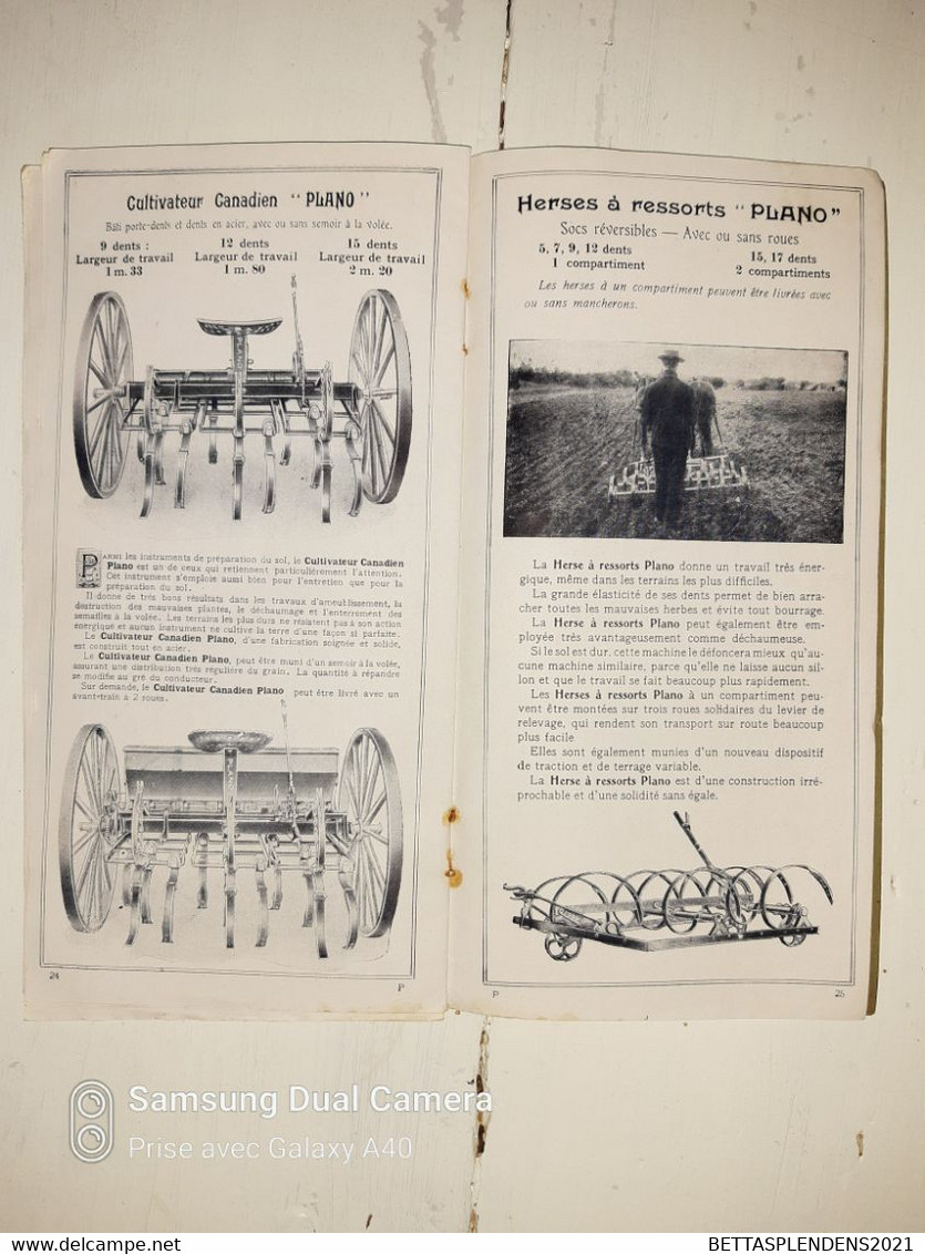 Compagnie Internationale des MACHINES AGRICOLES DE FRANCE marque " PLANO "- Livret de 32 pages avec Illustrations
