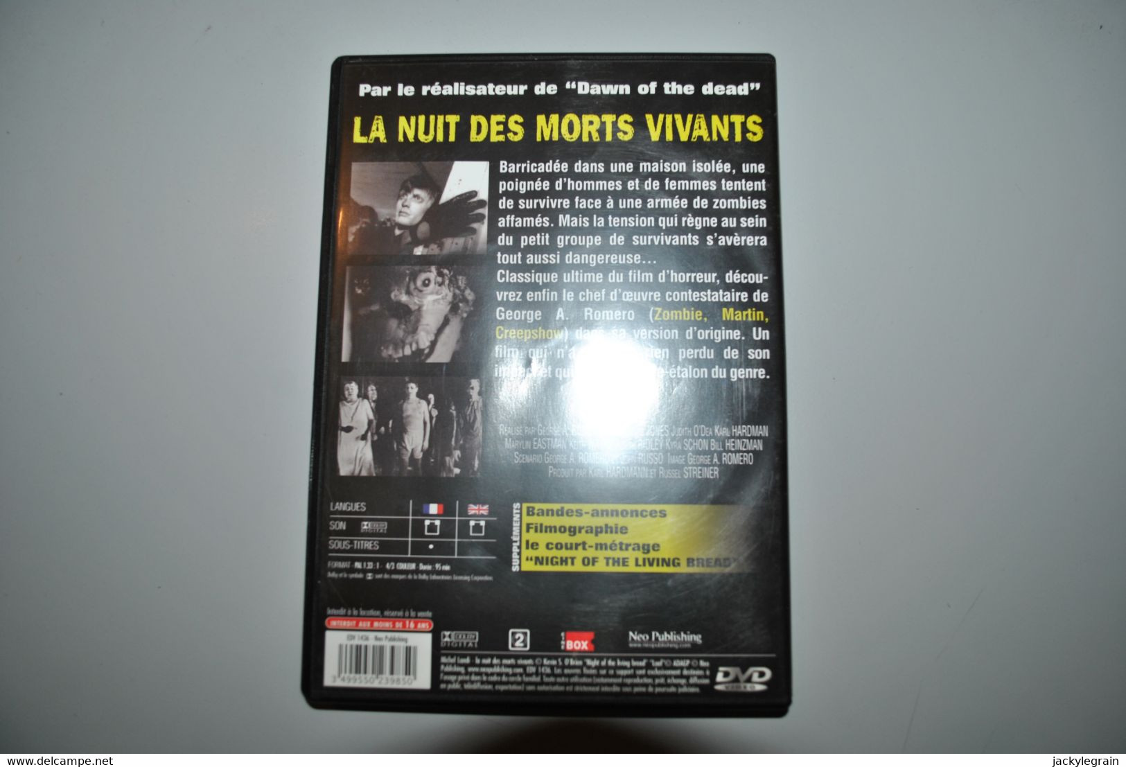 DVD "Nuit Morts Vivants/Romero" Langues Anglais/français Bon état Vente En Belgique Uniquement Envoi Bpost 3 € - Horror