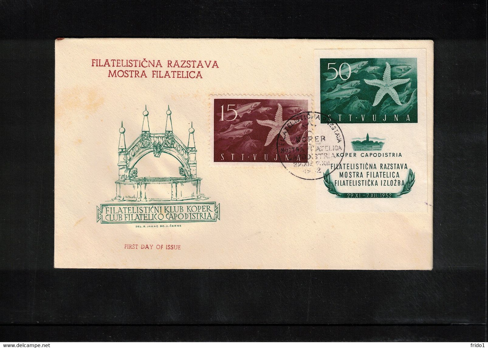 Trieste Zone B (STT-VUJA) 1952 Philatelic Exhibition Koper Stamp + Block FDC - Marcophilia