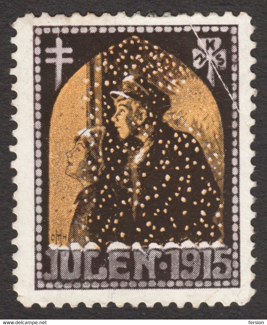 GOD JUL Norske Kvinners Sanitetsforening NKS TBC Tuberculosis Label Cinderella Vignette 1915 NORWAY - Otros & Sin Clasificación