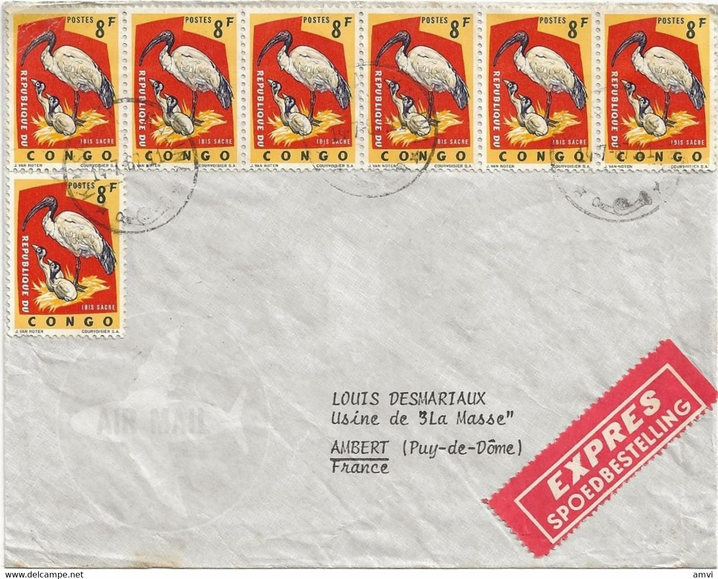 22-11-3311  1967  Lettre Par Avion Republique Democratique Du Congo - Storia Postale