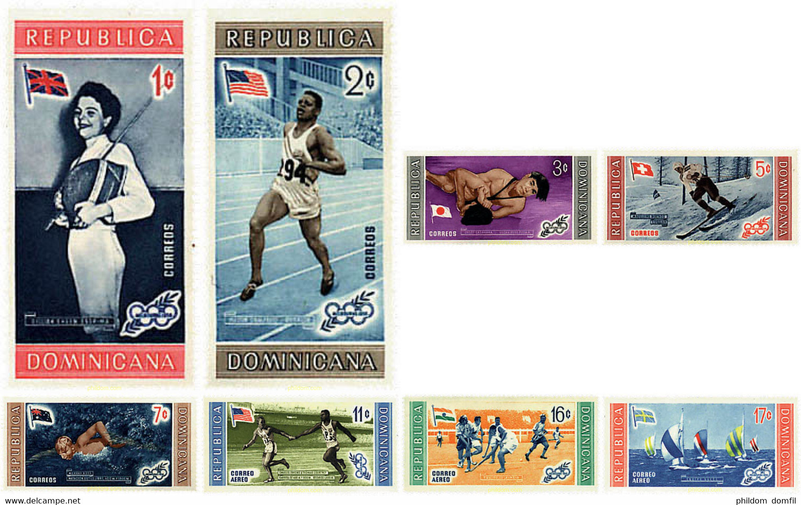 72591 MNH DOMINICANA 1958 26 JUEGOS OLIMPICOS VERANO ATLANTA 1996 - CENTENARIO DE LOS JUEGOS OLIMPICOS - Hiver 1956: Cortina D'Ampezzo