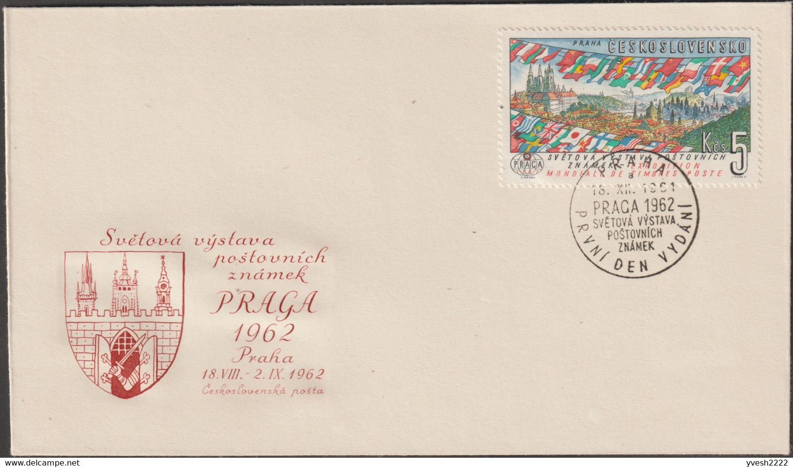 Tchécoslovaquie 1962 Y&T 1176, 1178, 1179 Et 1182 Michel 1311 à 1314. Exposition Philatélique Praga 62, 2 FDC Michel 65€ - Buste