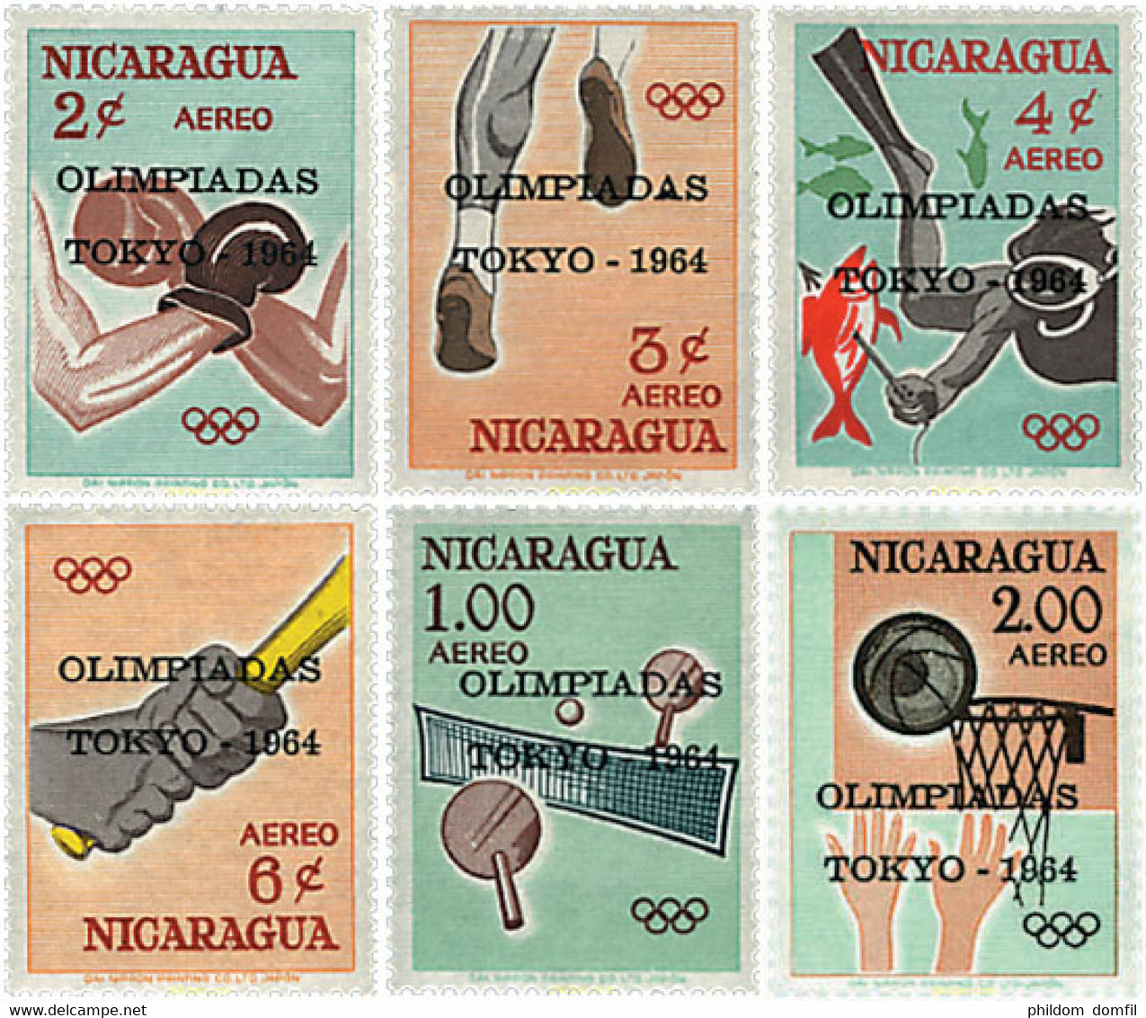 80146 MNH NICARAGUA 1964 18 JUEGOS OLIMPICOS VERANO TOKIO 1964 - Diving