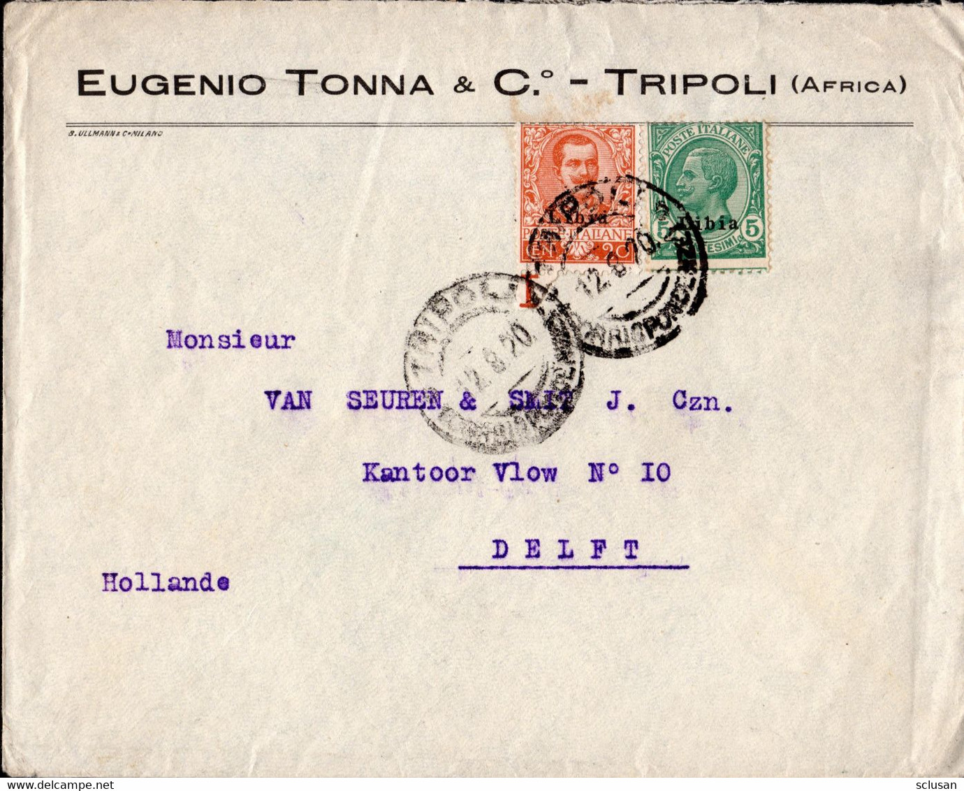 Lettera Da Tripoli Libia A Delft Olanda 1920 - Sonstige & Ohne Zuordnung