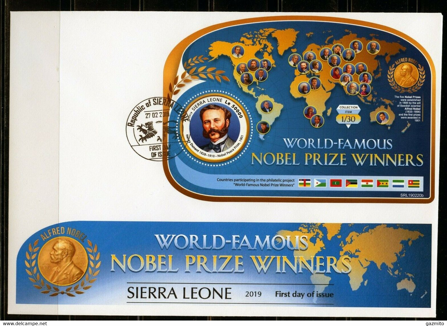 Sierra Leone 2019, Nobel Prize, Dunandt, BF In FDC - Henry Dunant