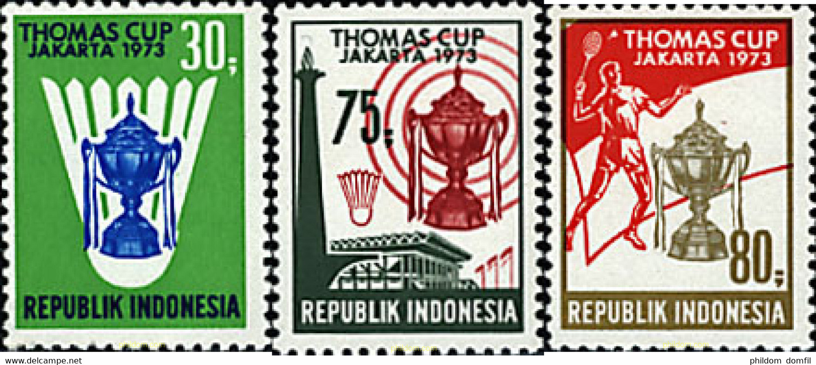 27234 MNH INDONESIA 1973 CAMPEONATOS DE BADMINTON. COPA THOMAS - Bádminton