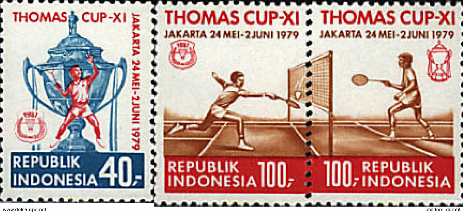 71045 MNH INDONESIA 1979 11 CAMPEONATOS DE BADMINTON. COPA THOMAS - Badminton