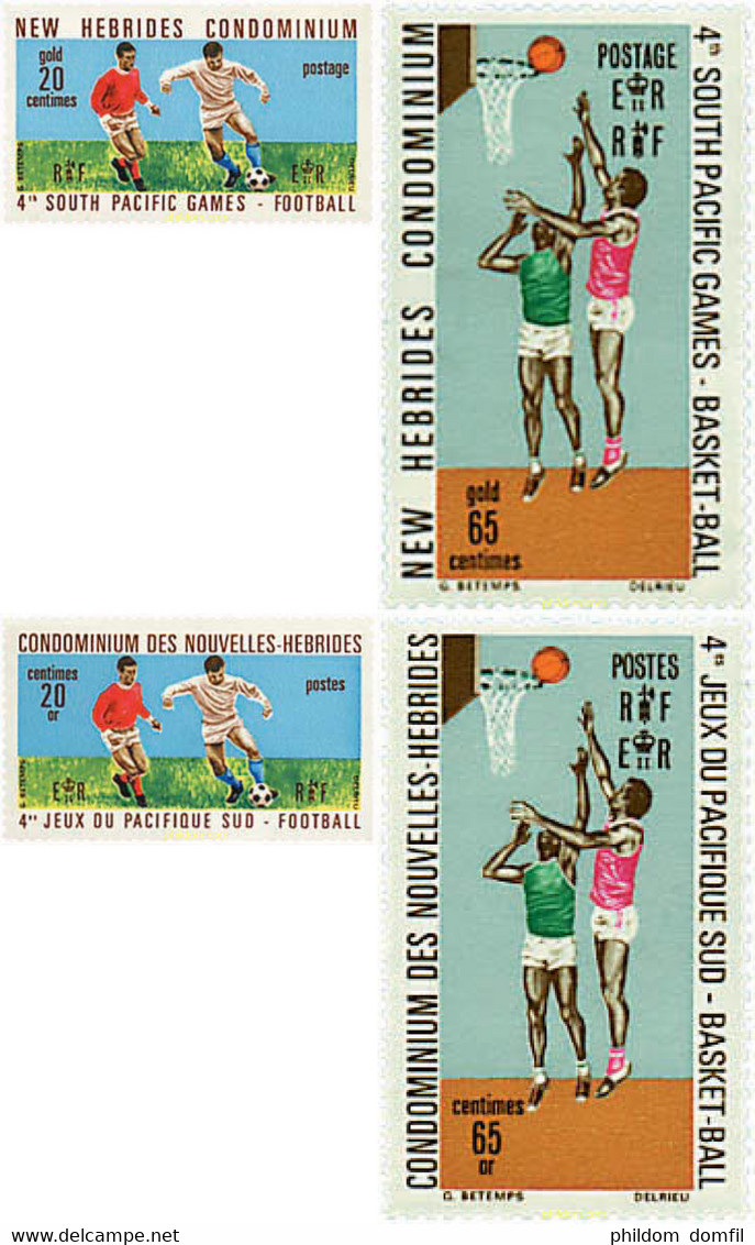 52126 MNH NUEVAS HEBRIDAS 1971 4 JUEGOS DEL PACIFICO SUR - Collections, Lots & Séries