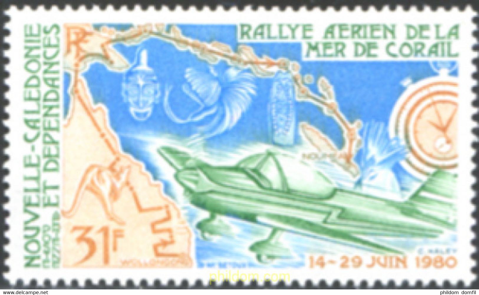 71483 MNH NUEVA CALEDONIA 1980 RALLY AEREO DEL MAR DEL CORAL - Oblitérés