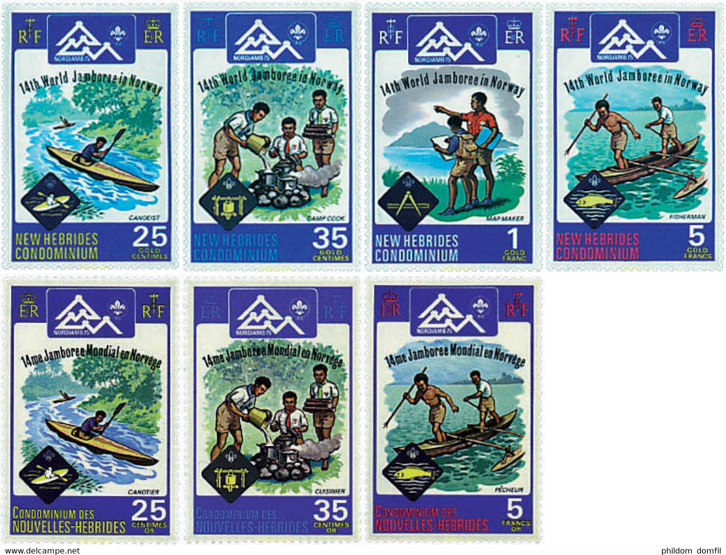 229767 MNH NUEVAS HEBRIDAS 1975 14 JAMBOREE MUNDIAL EN NORUEGA - Colecciones & Series