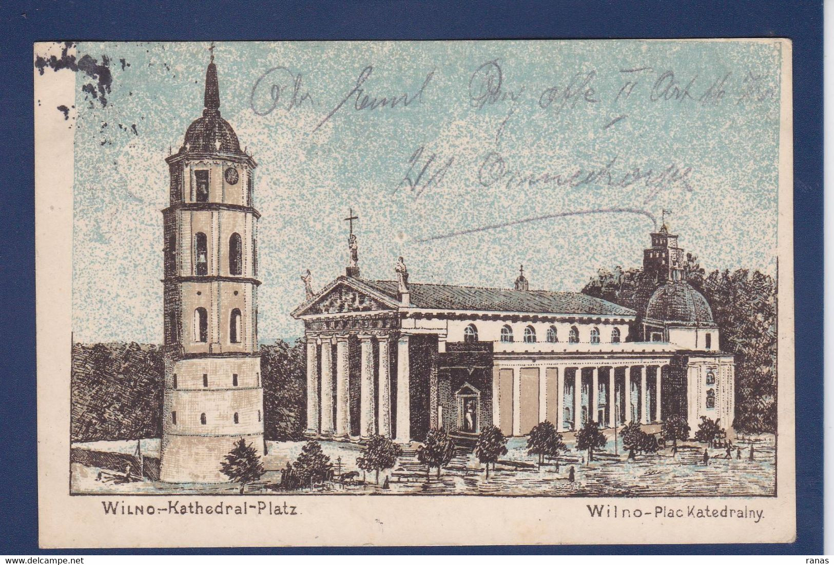 CPA Lituanie Lituania Circulé Voir Dos Cachet Militaire Franchise Wilno Vilnius - Lituanie