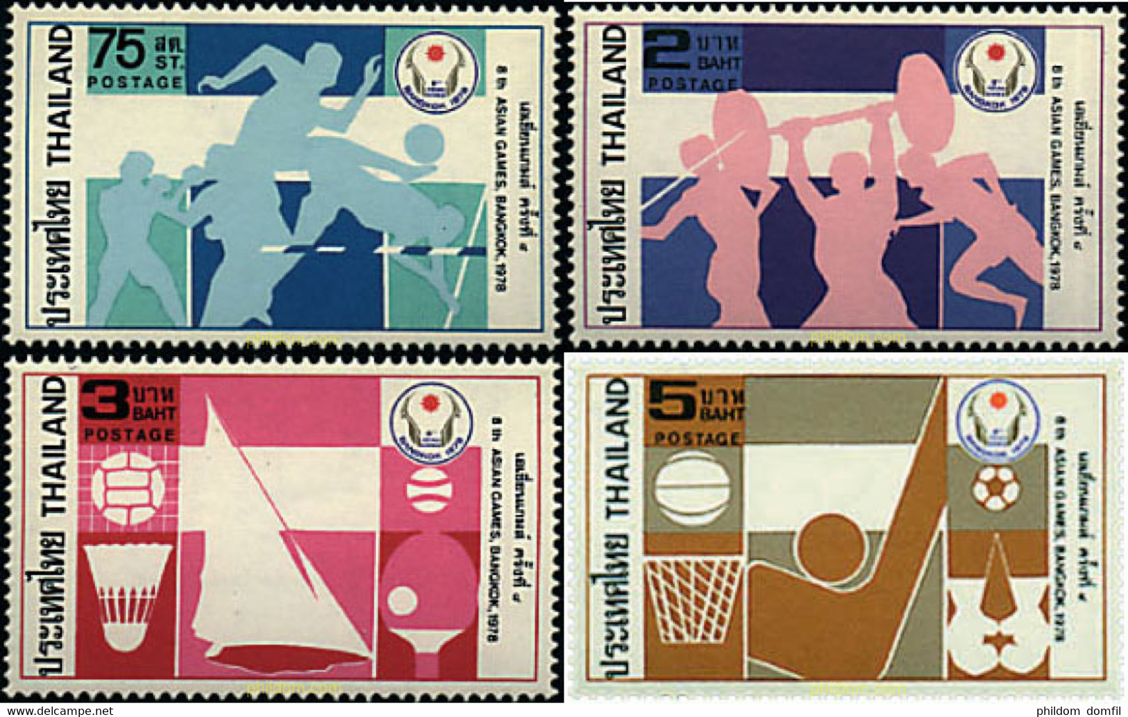 53006 MNH TAILANDIA 1978 8 JUEGOS ASIATICOS - Badminton