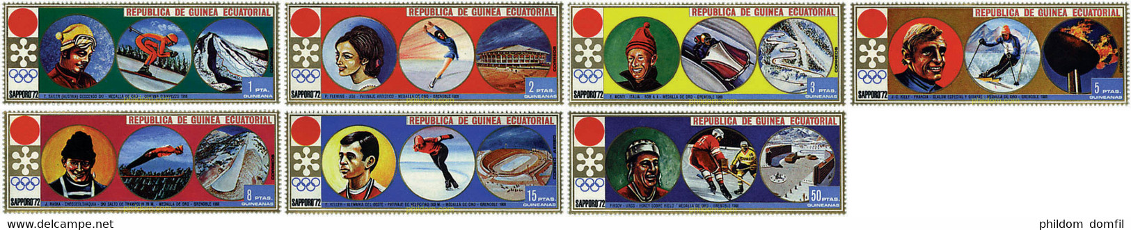 72932 MNH GUINEA ECUATORIAL 1972 11 JUEGOS OLIMPICOS DE INVIERNO SAPPORO 1972 - Invierno 1956: Cortina D'Ampezzo