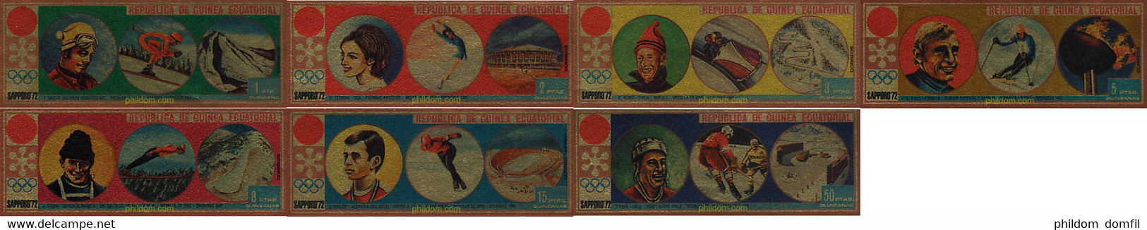 185529 MNH GUINEA ECUATORIAL 1972 11 JUEGOS OLIMPICOS DE INVIERNO SAPPORO 1972 - Hiver 1956: Cortina D'Ampezzo