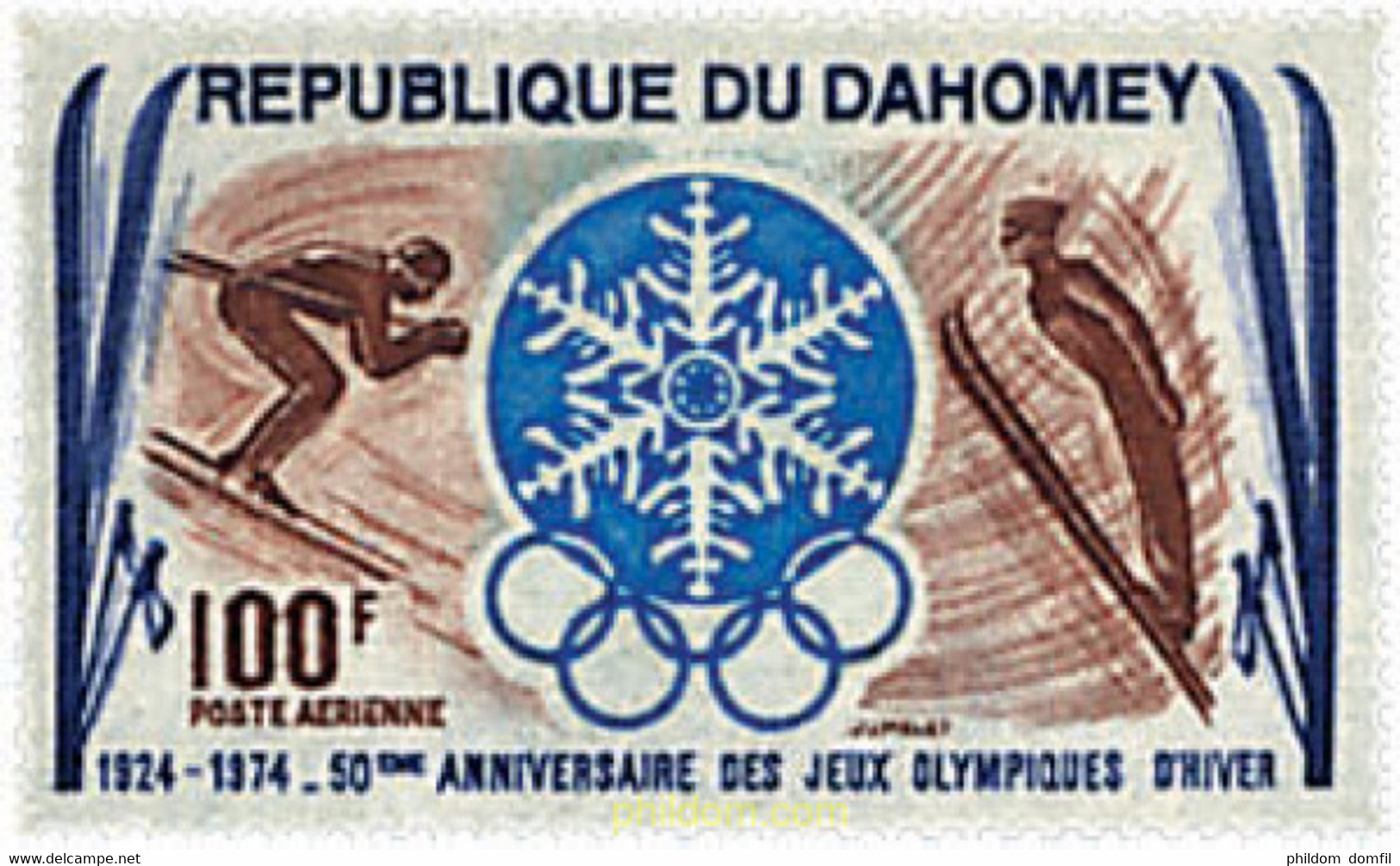 27464 MNH DAHOMEY 1974 1 JUEGOS OLIMPICOS INVIERNO. CHAMONIX 1924 - 50 ANIVERSARIO - Inverno1924: Chamonix