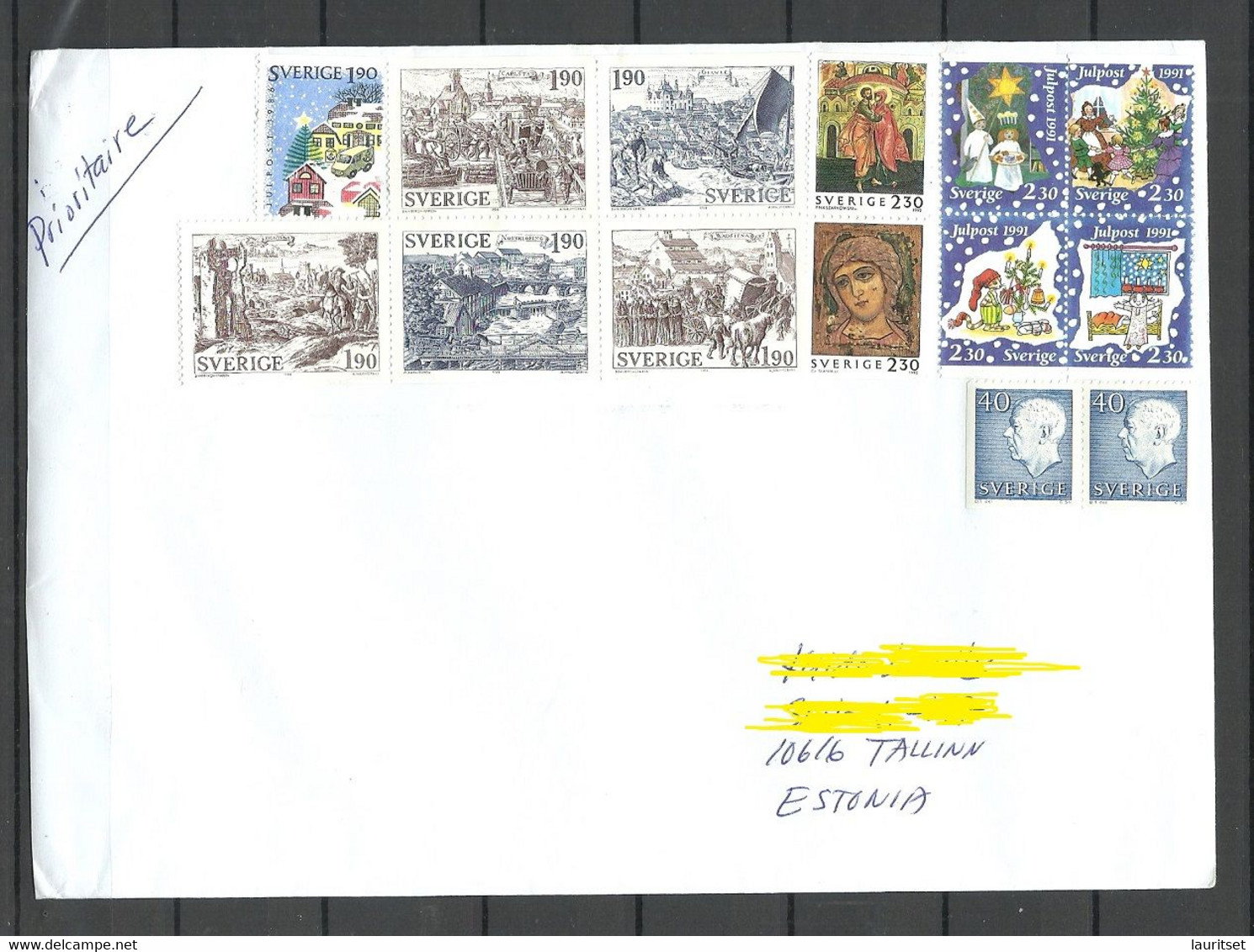 SCHWEDEN Sweden 2022 Cover To Estonia. Stamps Remained MINT (not Cancelled) - Cartas & Documentos