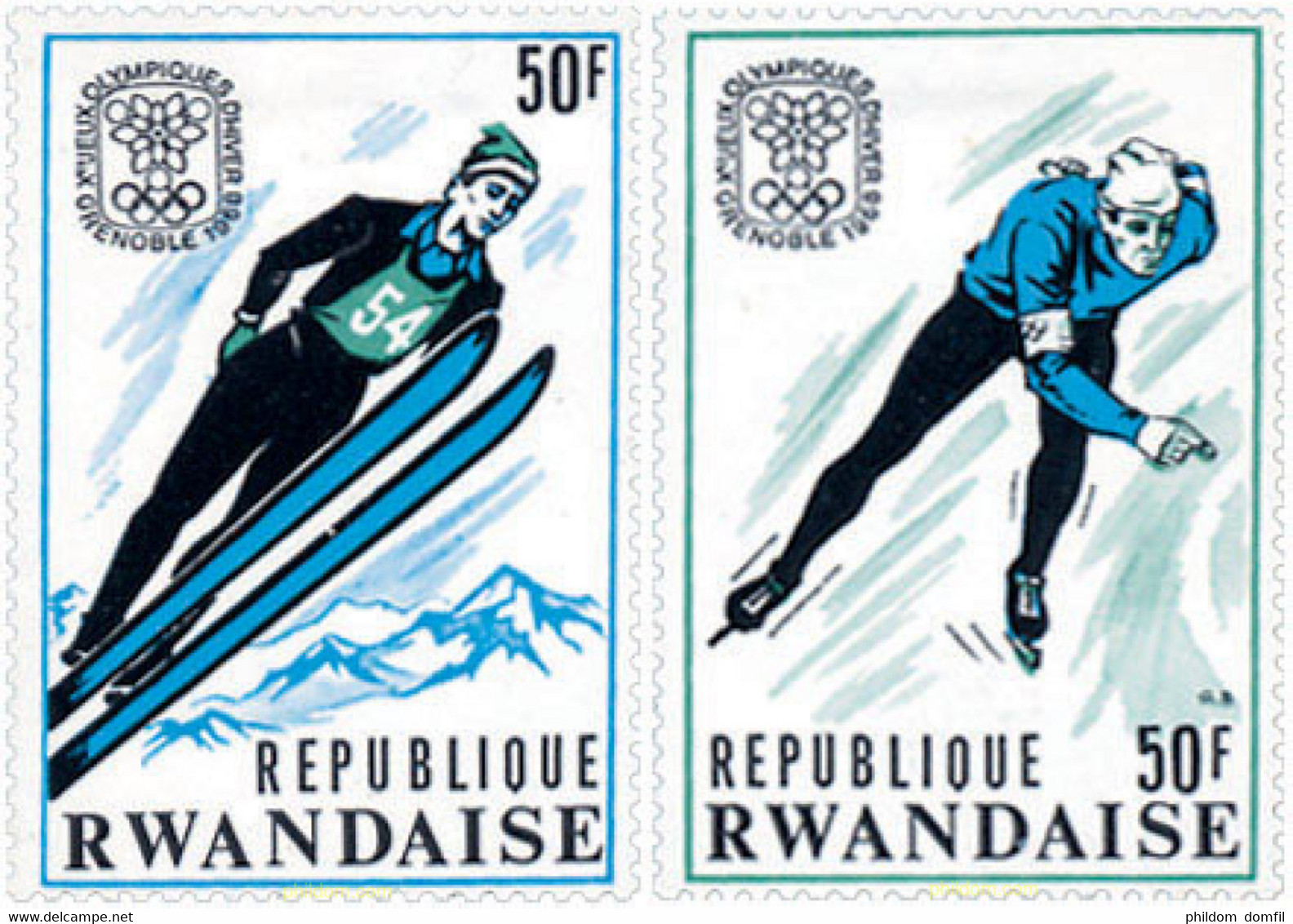 137210 MNH RUANDA 1968 10 JUEGOS OLIMPICOS INVIERNO GRENOBLE 1968 - 1962-1969