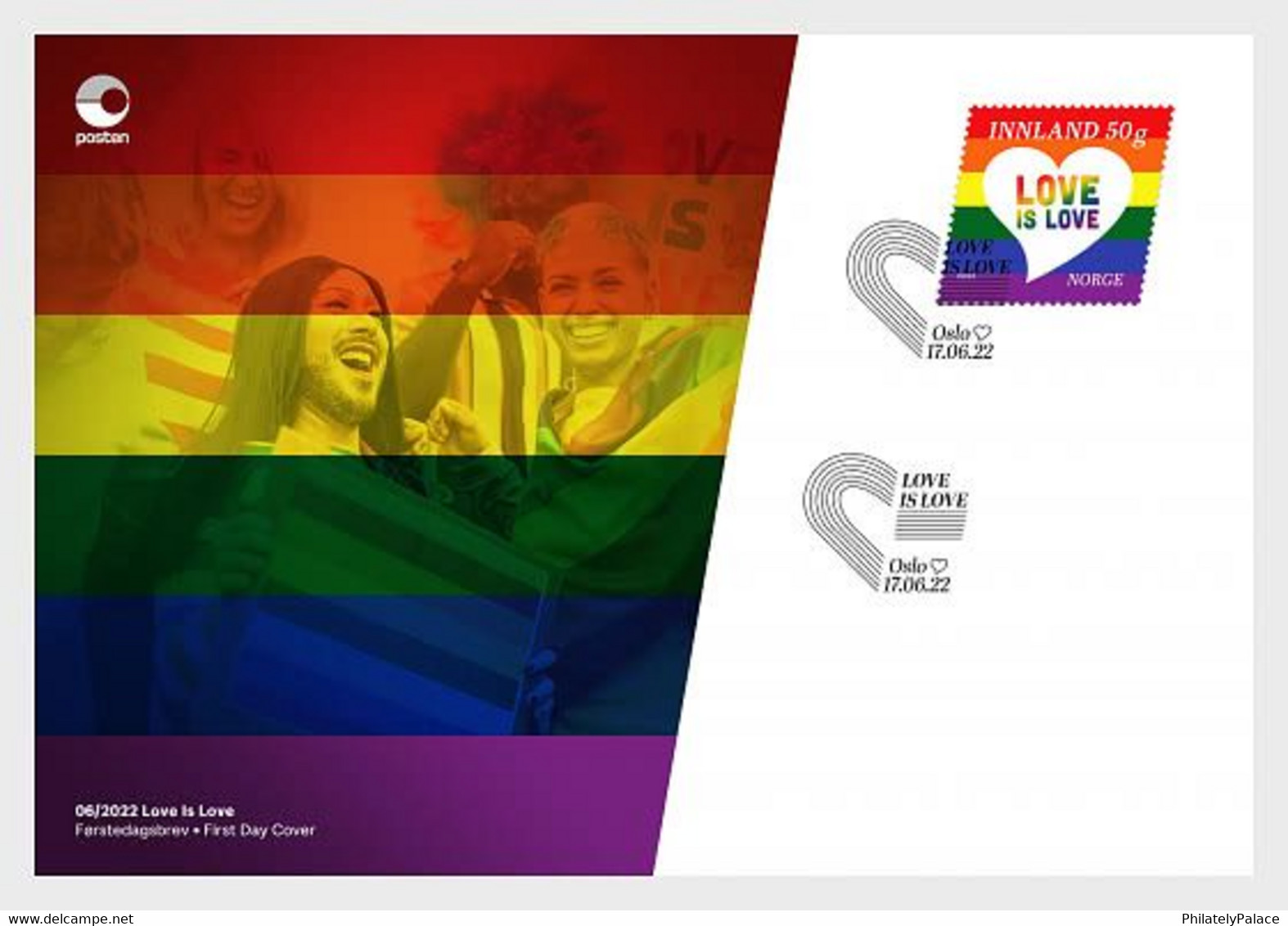 NORWAY New *** 2022 Love Is Love- Pride Lesbian And Gay Liberation ,LGBT LGBTQ FDC (**) - Lettres & Documents