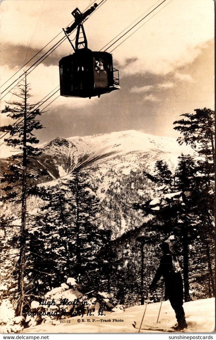 New Hampshire Cannon Mountain Tramway Aerial Passenger Train 1940 Real Photo - White Mountains