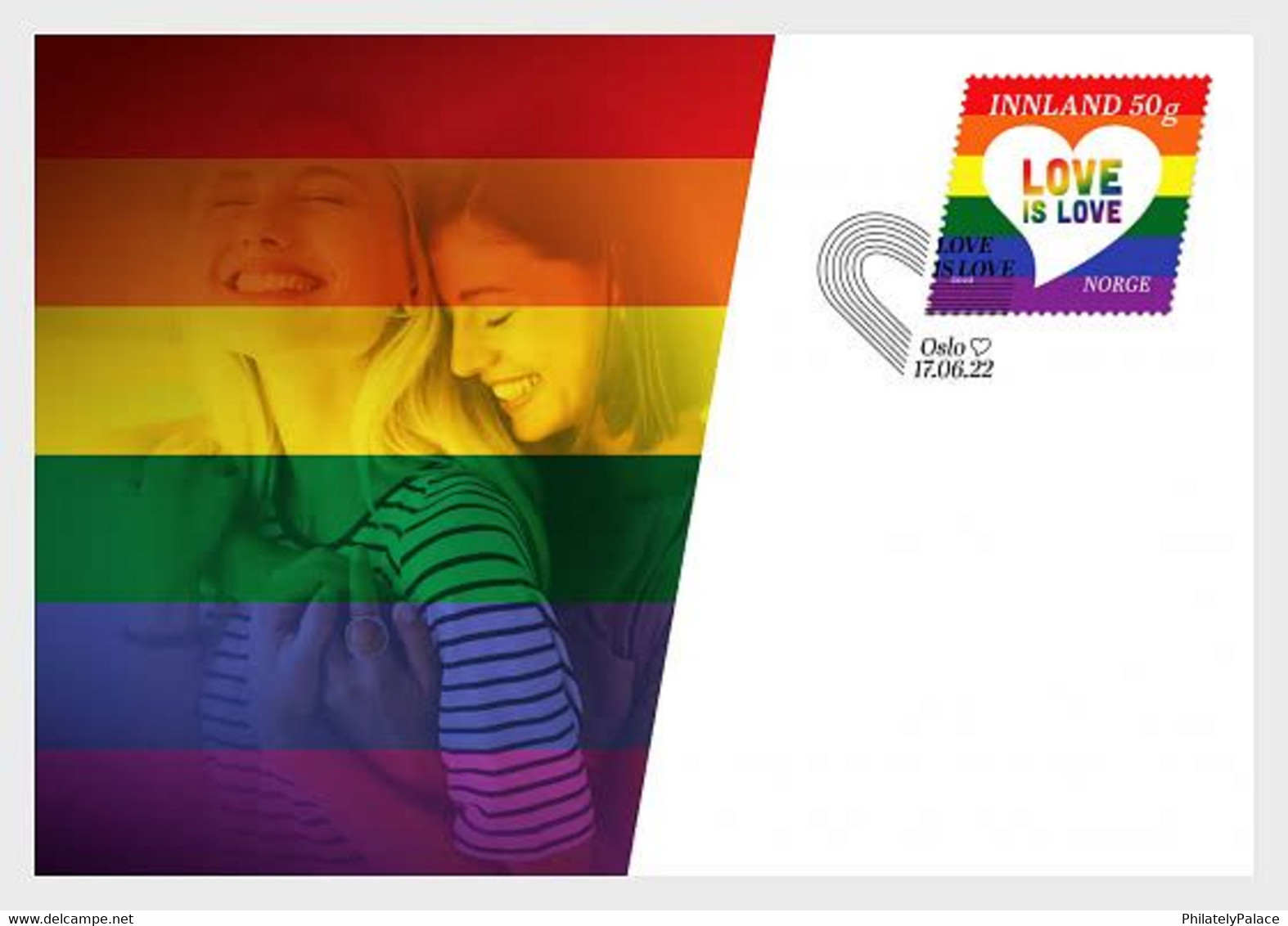 NORWAY New *** 2022 Love Is Love- Pride Lesbian And Gay Liberation ,LGBT LGBTQ Maxi Card  (**) 1 Avaliable - Briefe U. Dokumente